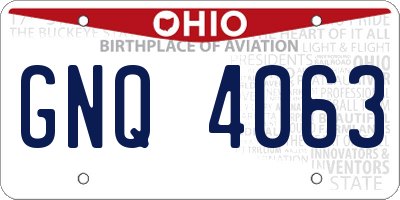 OH license plate GNQ4063