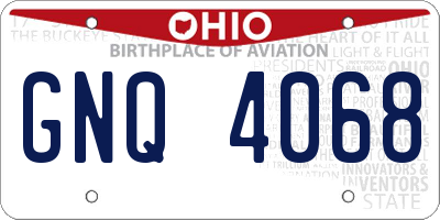 OH license plate GNQ4068
