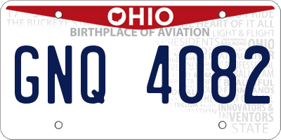 OH license plate GNQ4082