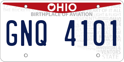 OH license plate GNQ4101
