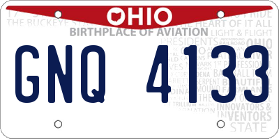 OH license plate GNQ4133