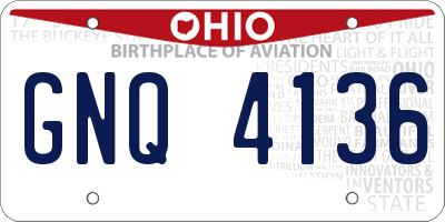 OH license plate GNQ4136