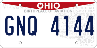 OH license plate GNQ4144