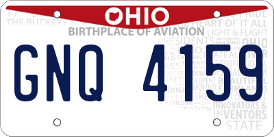 OH license plate GNQ4159