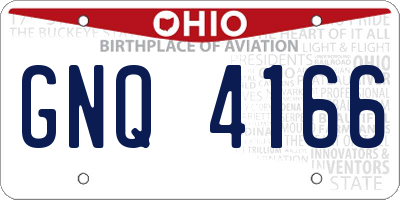 OH license plate GNQ4166