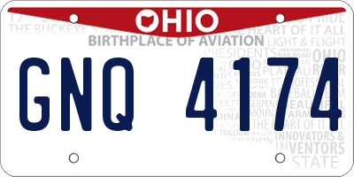 OH license plate GNQ4174
