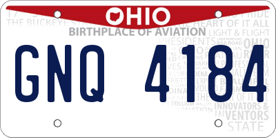 OH license plate GNQ4184