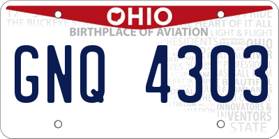 OH license plate GNQ4303
