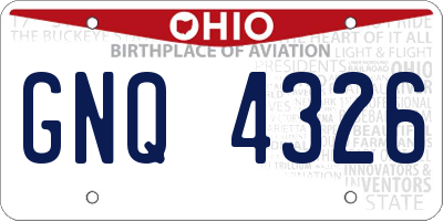 OH license plate GNQ4326