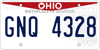 OH license plate GNQ4328