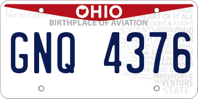 OH license plate GNQ4376