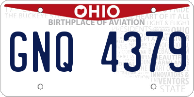 OH license plate GNQ4379