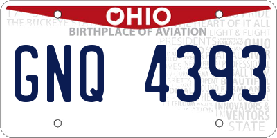 OH license plate GNQ4393