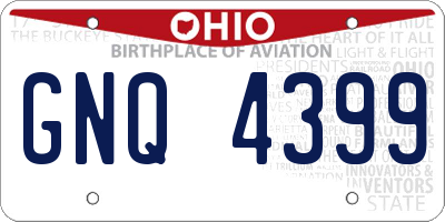 OH license plate GNQ4399