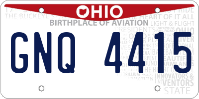OH license plate GNQ4415