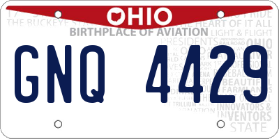 OH license plate GNQ4429
