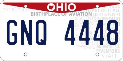 OH license plate GNQ4448