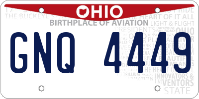 OH license plate GNQ4449