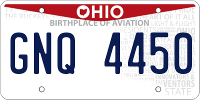 OH license plate GNQ4450