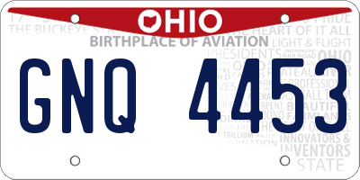 OH license plate GNQ4453