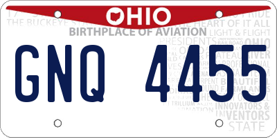OH license plate GNQ4455