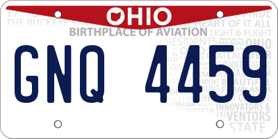 OH license plate GNQ4459