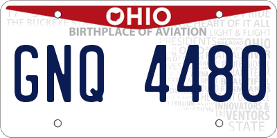 OH license plate GNQ4480