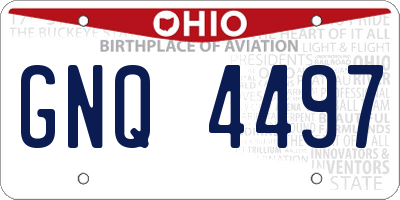 OH license plate GNQ4497