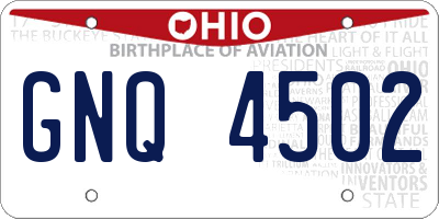 OH license plate GNQ4502