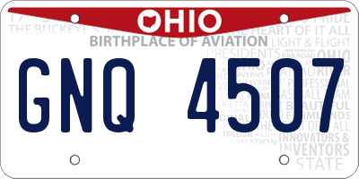 OH license plate GNQ4507