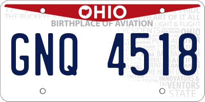 OH license plate GNQ4518