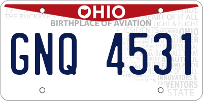 OH license plate GNQ4531