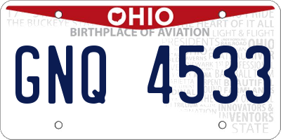 OH license plate GNQ4533