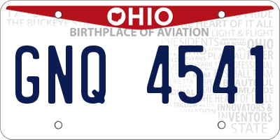 OH license plate GNQ4541
