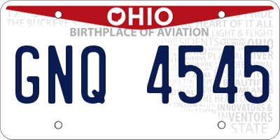 OH license plate GNQ4545