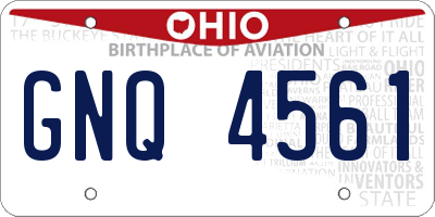 OH license plate GNQ4561