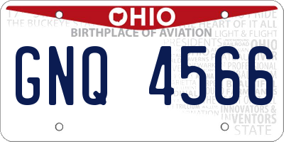 OH license plate GNQ4566