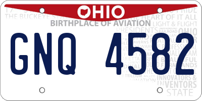 OH license plate GNQ4582