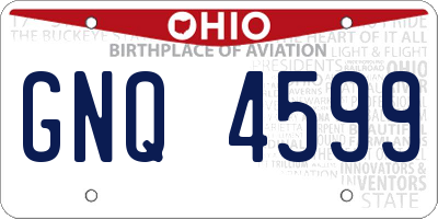 OH license plate GNQ4599