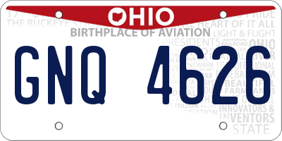 OH license plate GNQ4626