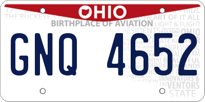 OH license plate GNQ4652