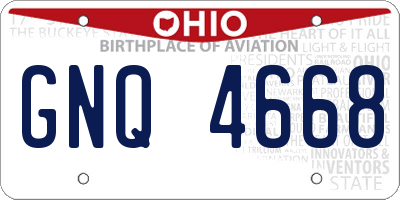 OH license plate GNQ4668