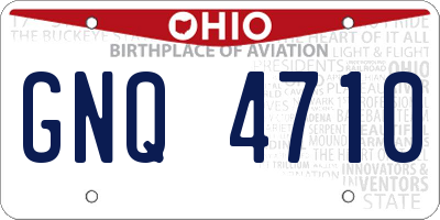 OH license plate GNQ4710