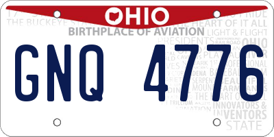 OH license plate GNQ4776