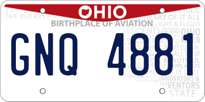 OH license plate GNQ4881