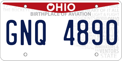 OH license plate GNQ4890