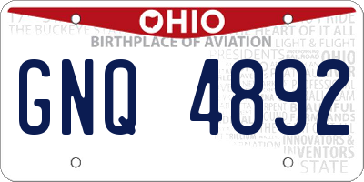 OH license plate GNQ4892