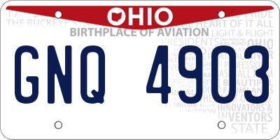OH license plate GNQ4903
