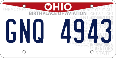 OH license plate GNQ4943