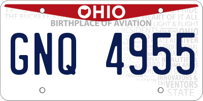 OH license plate GNQ4955